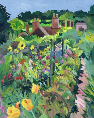 Bramdean House Garden — painting by Julie Hepenstal